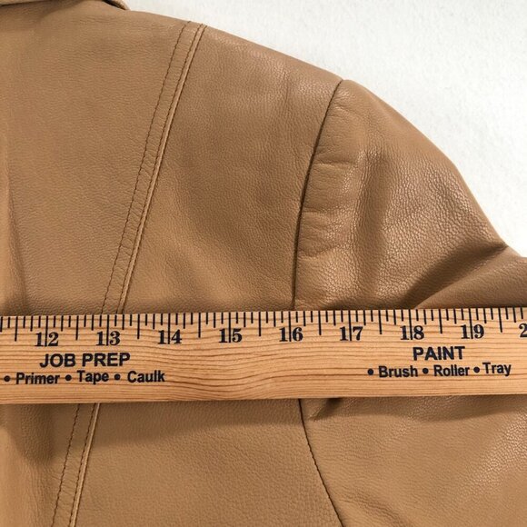 Vintage St. John Sport By Marie Gray 100% Leather Jacket Camel Size Medium EUC - Picture 14 of 16